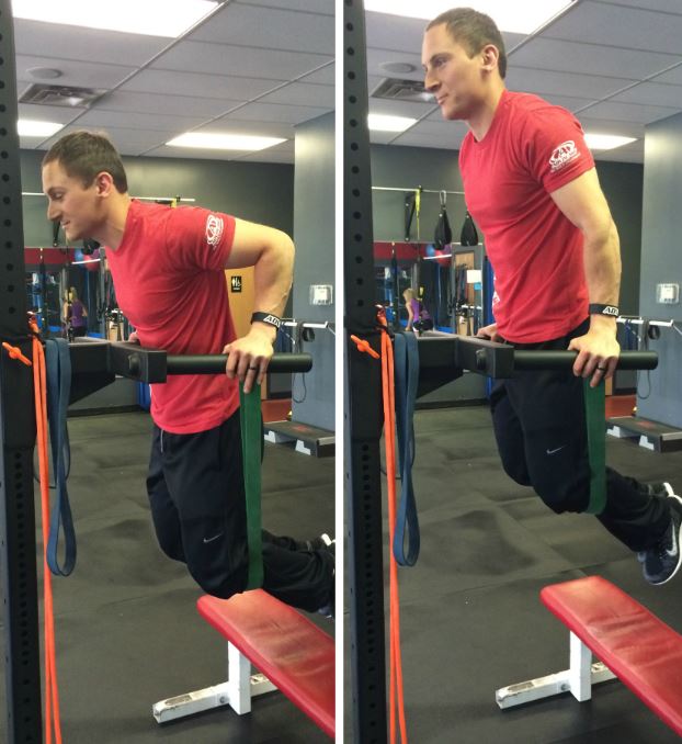 chest dips with bands