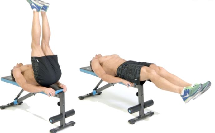 flat bench leg raise1