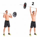 overhead barbell shrugs