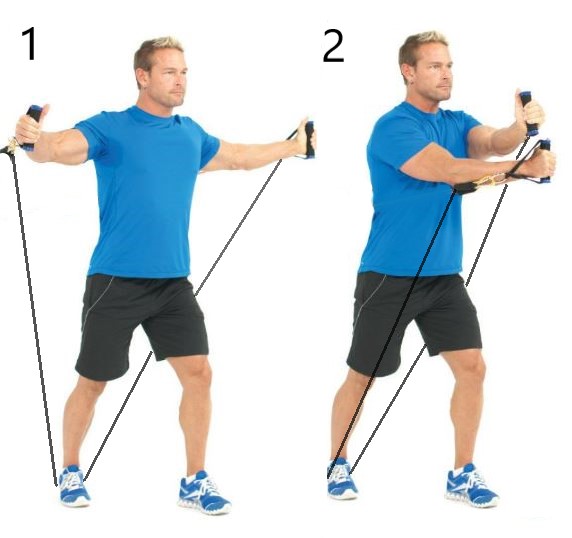 resistance band arm crossover leg